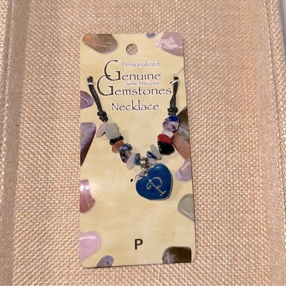 Genuine Gemstones Semi-Precious Personalized P Necklace - Picture 1 of 7